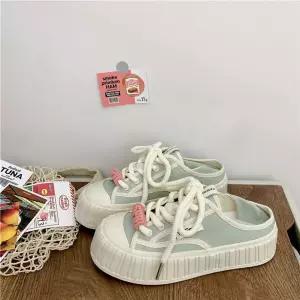 여성 워킹화 슈즈 여름에 통기성이 좋은 캔버스 슬립온 스니커즈 BE2