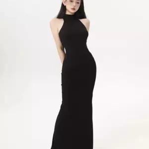 블랙 겨울 2부 셀프웨딩 드레스 벨벳 홀터넥 연주회
