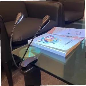 클립형 독서등 2구 LED 스탠드 집게조명 침대 책상 학습등 무선 독서램프 블랙