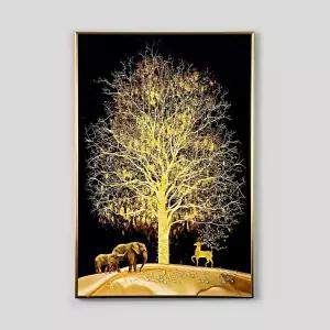 황금나무 큐빅 사슴 코끼리 거실 액자 알루미늄 40x60 HHK9+9XjE