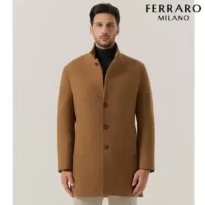[페라로밀라노]울 블렌드 조직감 인퀼팅 코트 카멜 AM0FOCG40149