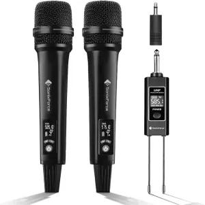 SonixForce 무선 마이크 전문 노래방 260피트 범위의 듀얼 UHF 시스템 노래 연설 회의 및 이벤트를 위한 올