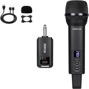 ZERFUN 충전식 무선 마이크 노래방 노래 교회 파티를 위한 에코 트레블 BASS VOL 제어 기능을 갖춘 프로