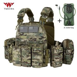 야케다 MOLLE 시스템 아웃도어 내마모성 조끼 2L 식품 등급 물주머니가 있는 등받이 수납공간