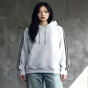 [베이직라벨]이지 여성 트랙 스포티 캐주얼 무지 오버핏 후드티셔츠 [BLBI_6501]