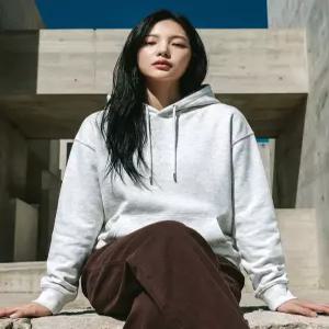 [베이직라벨]아이크 여성 캐주얼 데일리 무지 오버핏 후드티셔츠 [BLBI_2001]