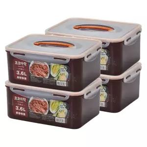 (생담) 코코아락 진공 다용도 김치통 2+2 김장 보관 밀폐용기 3.6L