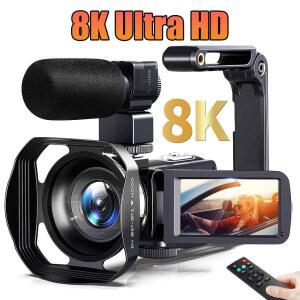 즉석 사진기 8K HD 비디오 카메라 인치 LCD 터치 스크린 18x 디지털 레코더 울트라 WIFI 휴대용 녹화 캠코더
