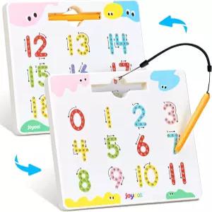 조이캣 양면 자기수 추적 보드 - 2-in-1 숫자 1-20 및 용 쓰기 장난감 유치원 수학 조작품 3-5세 를 위한