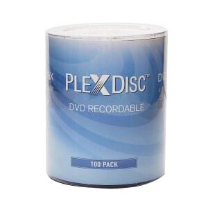 PlexDisc DVD-R 4.7GB 16x 브랜드 로고 기록 가능 미디어 디스크 - 100 디스크(용기 없음) FFP, 영화, 음악, 데이터 파일을 위한 쓰기 가능한 빈 DVD - 빈 DVD 디스크 100