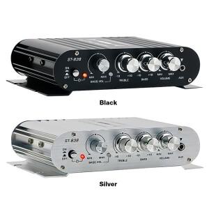 ST-838 하이파이 2.1 채널 파워 앰프 베이스 및 트레블 조절 80Wx2 오디오 블랙 차량용 홈 미니 소형 미디