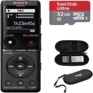 32GB 마이크로SD 및 하드 캐리 케이스가 내장된 USB 번들이 있는 소니 ICD-UX570 시리즈 디지털 음성