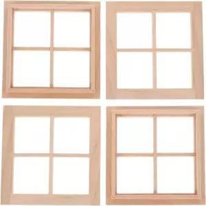비문 4pcs 인형의 집 창문 미니어처 놈 미니 정원 장식 공예실 액세서리 마이크로 조경 모델