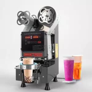 컵 씰링 머신 풀 오토매틱 90/95mm 전기 보바 500-650 디지털 컨트롤 LCD 패널 버블티 커피 음료 디저트에