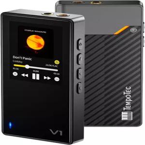 템포텍 변형 V1 휴대용 하이파이 뮤직 플레이어 양방향 블루투스 5.1 4.4mm 헤드폰 포트 블랙 백 클립