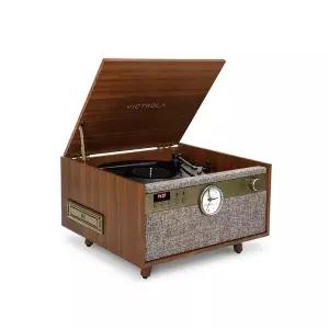 빅트롤라 Century 올인원 턴테이블 CD 카세트 LP 플레이어 스피커 월넛