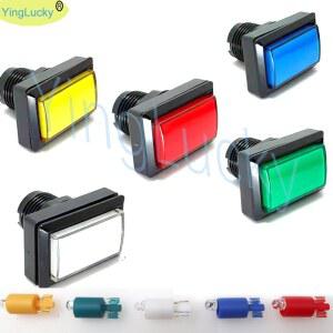 5pcs 아케이드 비디오 푸시 슬롯 LED 2V 버튼 조명 직사각형 빛 사각형 스위치 직사각형 기계 아케이드 게임