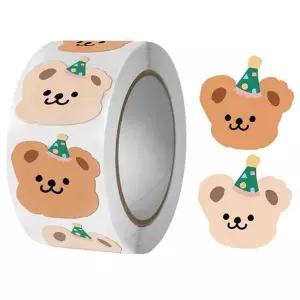 롤 스티커 귀여운 일러스트 다이어리 곰 스티커 선물 포장 꾸미기 데코레이션 꾸미기용 학용품 다용도