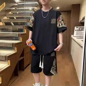 훌리오 남자트레이닝복세트 반팔 세트 얇은 반바지 투피스 여름 빅사이즈 티 캐주얼 트레이닝복 UNO2
