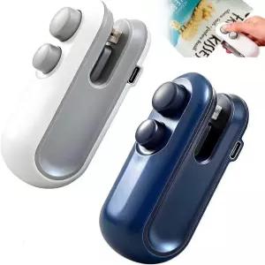 커터가 있는 2팩 충전식 미니 백 씰러 마그네틱 휴대용 칩 히트 식품 보존 주방 가정 및 여행용