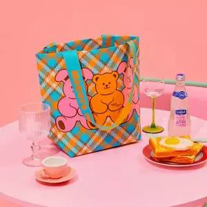 위글위글 부직포 가방 타포린 에코백 리유저블 쇼퍼백 Bear & Bunny MNS