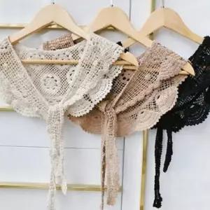 목도리 카라 니트 여성 레이스 페이크 케이프 넥레이스 페이크카라 여성레이스카라