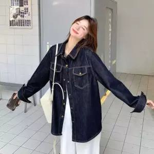 청 여성 캐주얼 빈티지 가을 칼라 자켓 코트 재킷 DUCHI3