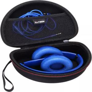 Beats Solo 4 / Studio Pro 헤드폰과 호환되는 LTGEM 케이스 하드 트래블 휴대용 블랙+블랙