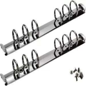파스텔라 2pcs 책 반지 금속 루즈 바인더 A6 노트북 메커니즘 교체 키트 사진 앨범 DIY 여행 일기 6홀 블랙