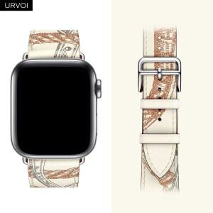 클리어런스 울트라 시리즈 10 876 SE용 프린트 싱글 투어 밴드 iWatch 가죽 스트랩 손목밴드