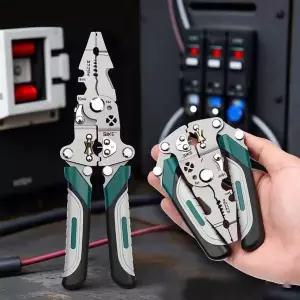 [RIZPICK]전선 탈피 멀티 플라이어 다기능 스트리퍼 압착기 절단기 스트리핑