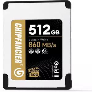 칩팬시 골드 II 512GB CFExpress 4.0형 A 카드 VPG800 인증 지속 읽기 1780MB/s 및 사진작가
