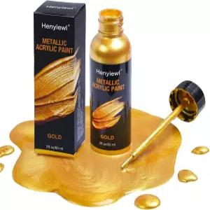 액체 금박 페인트 2/60ml 금속 금 릴 목재 플라스틱 캔버스 패브릭 가구 스크래치 수리 및 아트
