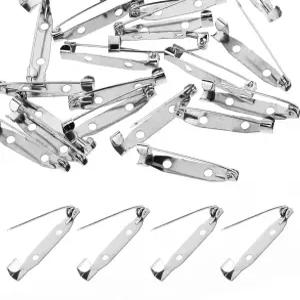 60PCS 실버 바 핀 브로치 백 키트 세이프티 클랩 보석 제작용 8인치 공예품 네임 태그 코사지 택 및 DIY