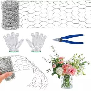 꽃꽂이용 4x8 인치 치킨 와이어 DIY 공예/꽃 용품/정원 펜싱용 장갑 및 플라이어가 된 꽃무늬 메쉬 그물