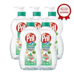 프릴 베이킹소다 그린허브향 700ml x5개 친환경 고농축 1종 주방세제