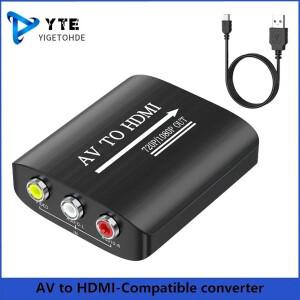 YIGETOHDE AV-HDMI 변환기 어댑터 지원 PS1PS2Xbox 360WIIN64SNESSTBVHSVCRBlue-Ray용 720p1080p