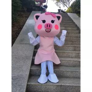 돼지 인형탈 코스프레 캐릭터 축제 공연 할로윈 행사용 핑크