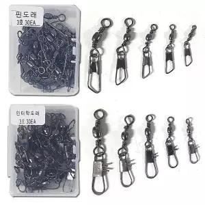 핀도래 벌크 덕용 인터락 회전 스냅 도래 낚시 채비 3호 5호 7호 8호 10호 12호