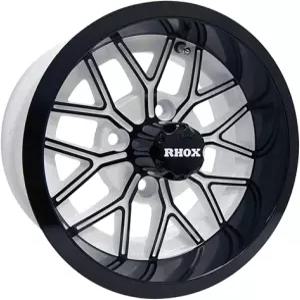 레드 호크 TIR-RX284-WB 휠 화이트/글로스 블랙 림 12x6 ET-10 골프 카트