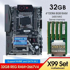 X99 (4*8G) 3 DDR4 키트 32GB 메인보드 TI Xeon 및 프로세서 키트 2667V4 A C 2400MHz RAM 20 징유 E5 메모리 D4 ECC