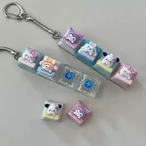 자판 불빛 클리커 키캡 키보드 캐릭터 고양이 딸깍이   야광 KT 4구 LED 강아지 컬러
