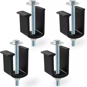 QYMOPAY 4 PCS 트럭 공구 상자 클램프 장착 키트 범용 알루미늄 타이 다운 박스 액세서리 캠핑카 침대 블랙