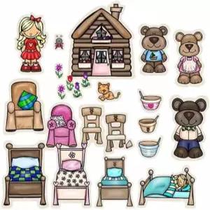 골디락스 세 곰 펠트 피규어 플란넬 보드 스토리 (작은)