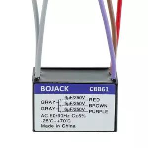 하버 브리즈 및 뉴 테크 5 와이어와 호환되는 BOJACK CBB61 4uF 250V AC 천장 팬 시동 커패시터
