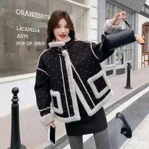 스트레인지 여성 일체형 자켓 가죽 퍼 도톰무스탕 코트 잔꽃에 데일리룩 KUK1