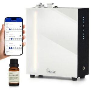 MQLMF HVAC 디퓨저 향기 시스템 - 3000제곱피트, WiFi 및 블루투스 앱 리모컨, 워터리스, 조용한, 앰비언트 라이트, 메탈, 상업용 호텔 컬렉션 전체 가정용 기계