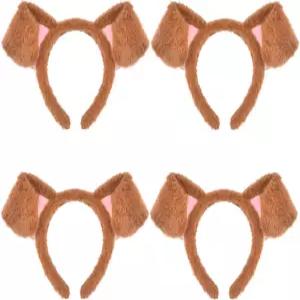 HODRME 4 PCS 동물 귀와 뿔 머리띠-할로윈 크리스마스 페스티벌 테마 파티 코스프레 의상