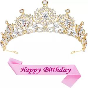 생일 파티 신부 결혼식 프린세스 코스튬 헤어 액세서리를 위한 티아라 스파클링 크리스탈 헤드밴드 여성용