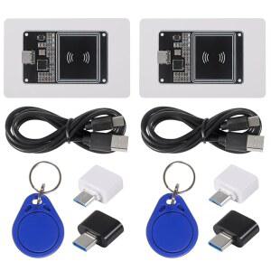 AITRIP 2세트 PN532 V2.0 NFC RFID 무선 모듈 V3 사용자 키트 리더기 모드 IC S50 카드 PCB 아테나 I2C IIC SPI HSU 타입 C 인터페이스